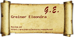 Greiner Eleonóra névjegykártya